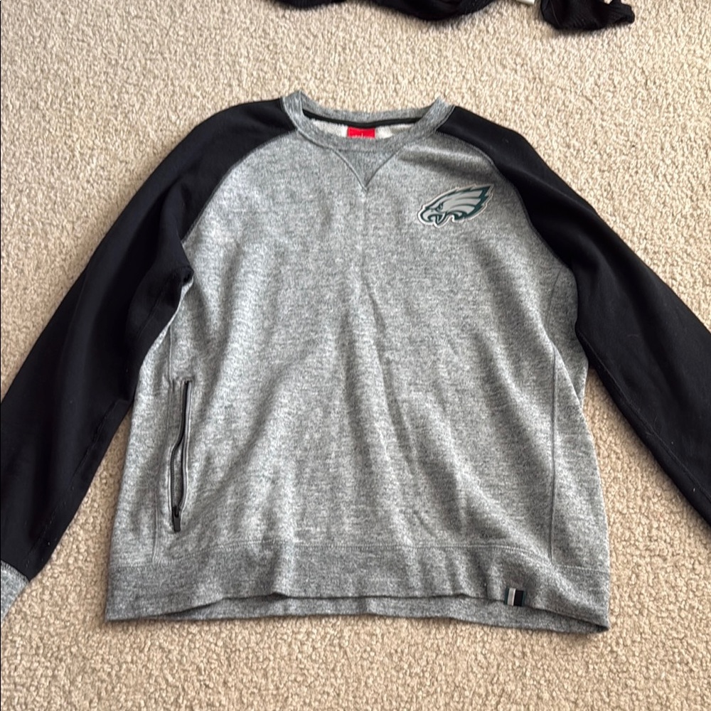 Nike Gray and Black Crewneck Sweater